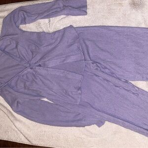 Lavender Button-Up Top and Pants Set